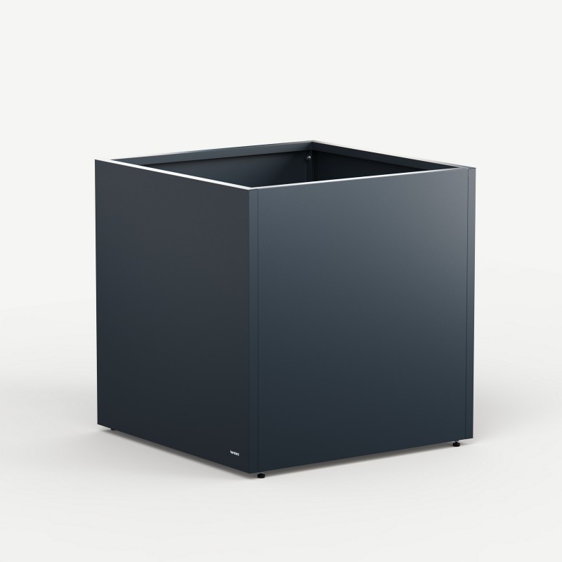 Jardinière Cubo Herstera PLANTER CUBE 80 en métal Anthracite 80x80x80 cm