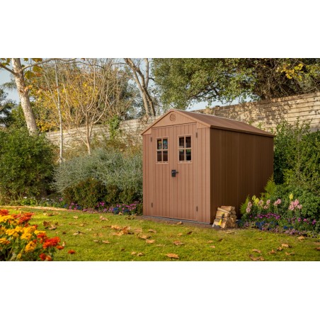 Keter Resin Garden Shed DARWIN 6x8 Wood with Front Windows