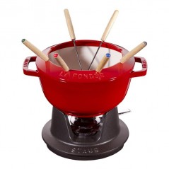 Gourmet Fondue Set 18 cm Rouge en Fonte