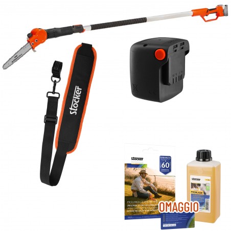 PROMO Stocker Kit Motosega telescopica + Batteria 4 Ah