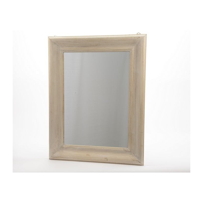 Mirror with natural wood frame