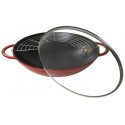 Wok 37 cm Rouge en Fonte