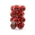 Christmas Baubles to Hang in Glass 8 cm Red Christmas. Set of 16