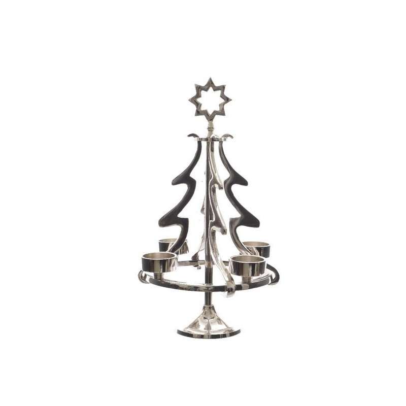 Aluminum Christmas tree for tealights