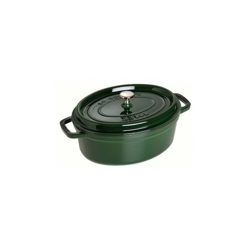 Cocotte Ovale 33 cm Verde Basilico in Ghisa