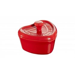 Mini Cocotte Heart 10 cm Red in Ceramic