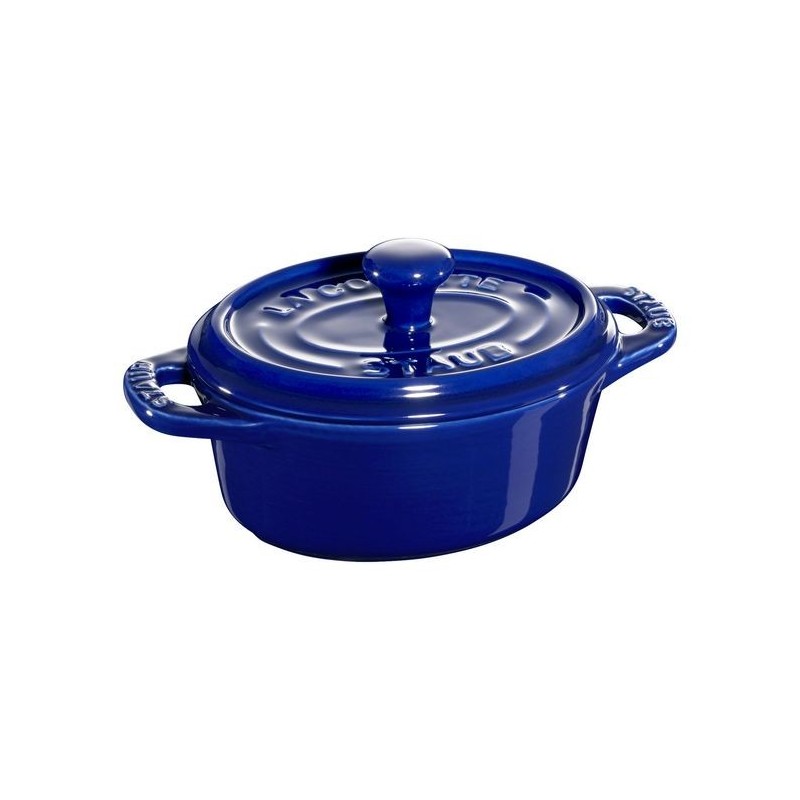 Oval Mini Cocotte 11 cm Dark Blue in Ceramic