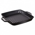 Grill 2 Handles 23 x 23 cm Black in Cast Iron