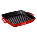 Cast Iron Grid 2 Handles 23 x 23 cm Red