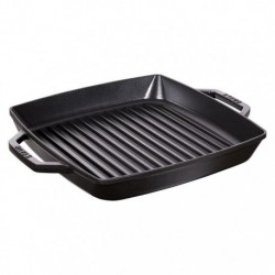 Grill 2 Handles 33 x 33 cm Black in Cast Iron