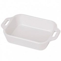 Rectangular Gratin Dish 40 x 25 cm White in Ceramic