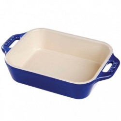 Rectangular Gratin Dish 40 x 25 cm Dark Blue in Ceramic