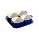 Ceramic Aperitif Set 19 x 19 cm Dark Blue Set of 5