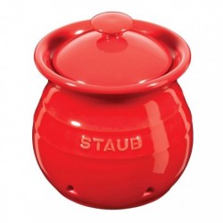 Garlic Pot 11 cm Red in Ceramic