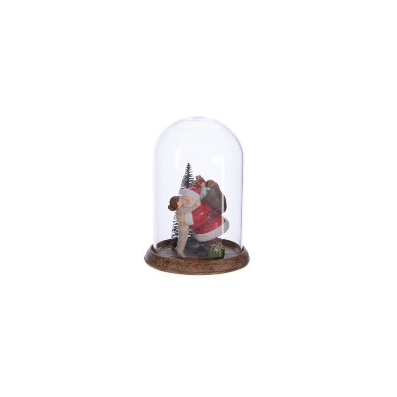 Glass bell with Santa Claus 16 cm