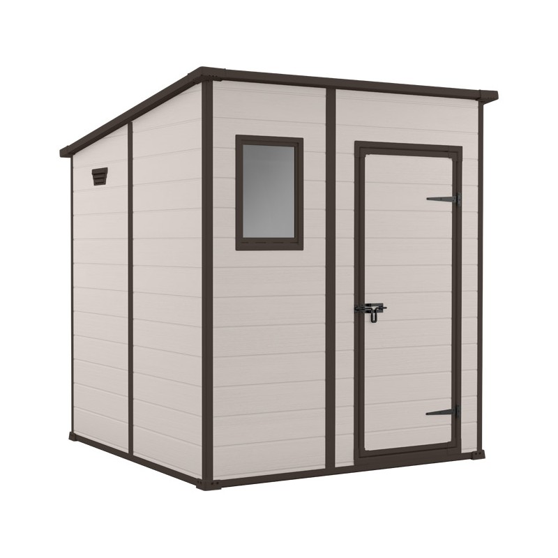 Keter Resin Garden Shed MANOR Pent 6x6 Beige