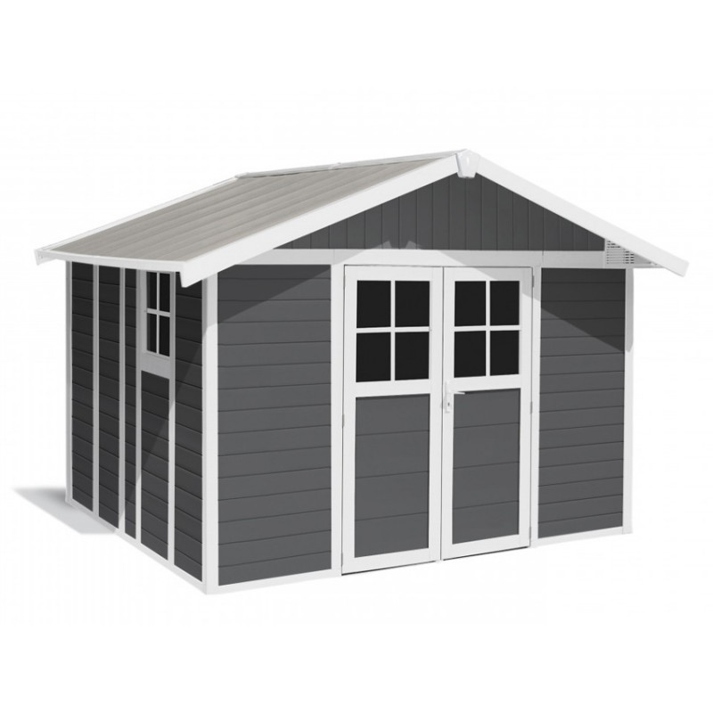 Garden Shed in Resin DECO 11 GRAY Grosfillex