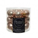 Mini glass balls to hang Beige dim 2.5 cm Box of 24