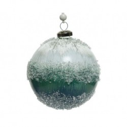 Glass balls to hang Artic Blue dim 10 cm Box of 2