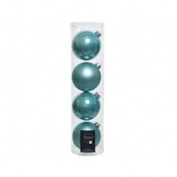 Glass balls to hang Artic Blue dim 10 cm Box of 4