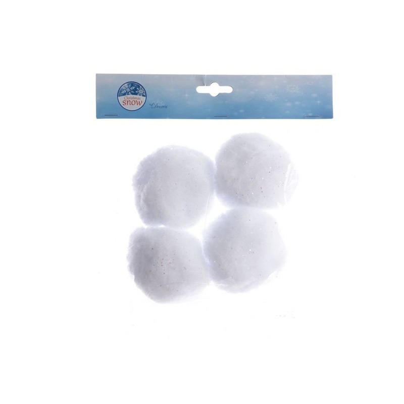 Palline di neve Bianco dim 10 cm Box da 4