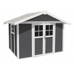 Garden Shed in Resin DECO 7 GRAY Grosfillex