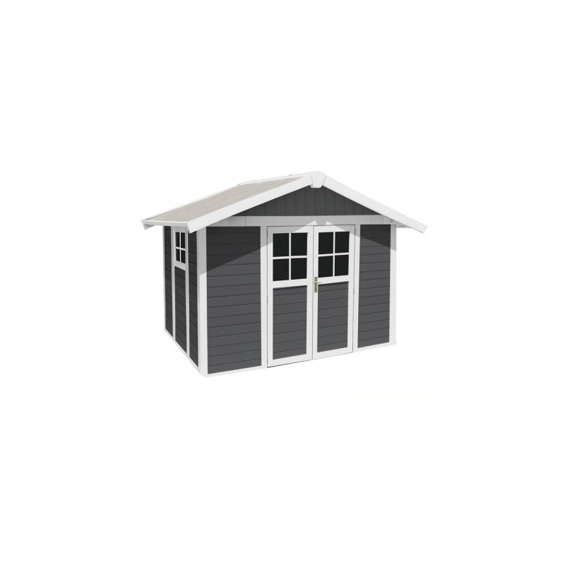 Garden Shed in Resin DECO 7 GRAY Grosfillex