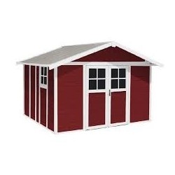 Garden Shed in Resin DECO 11 RED Grosfillex