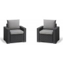 Keter 2 Armchairs With Armrests CALIFORNIA Graphite