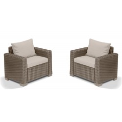 Keter 2 Armchairs With Armrests CALIFORNIA Cappuccino