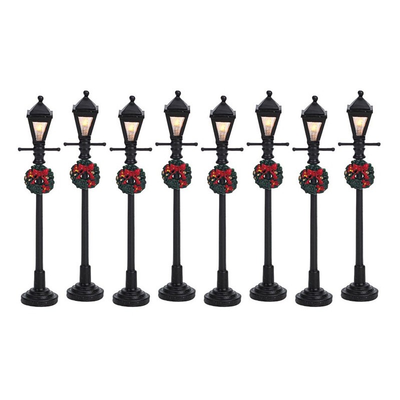 Gas Lantern Street Lamp Set of 8 Cod. 64500 PRODOTTO CON DIFETTI