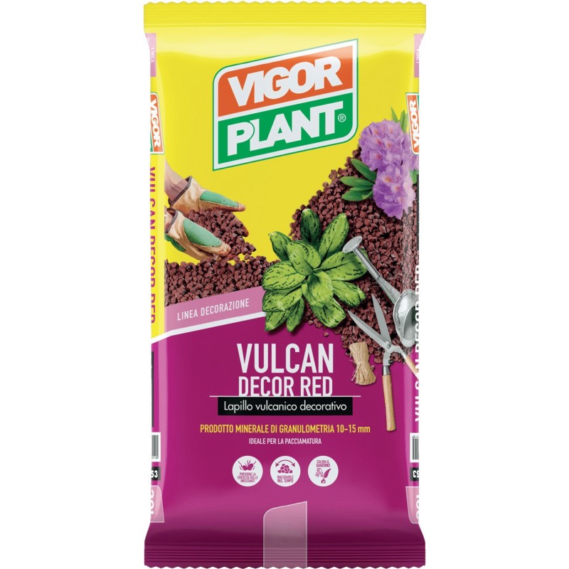 Lapillo vulcanico Vulcan Decor Red 20 litri Vigorplant