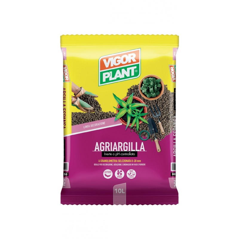 Expanded clay with controlled ph Agriargilla 10 liters Vigorplant