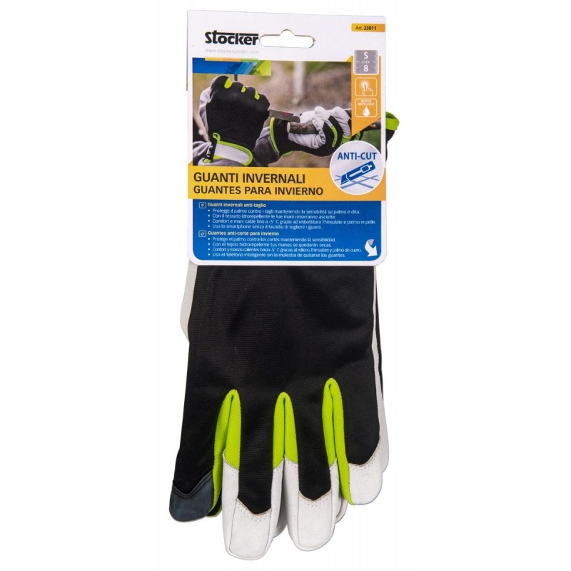 Stocker Cut resistant touch winter gloves, mis. 9/M