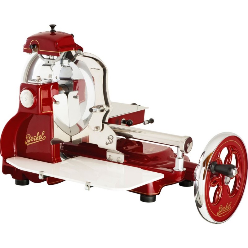 Berkel Slicer Volano Fiorito B3 color Red Berkel - Gold Decorations