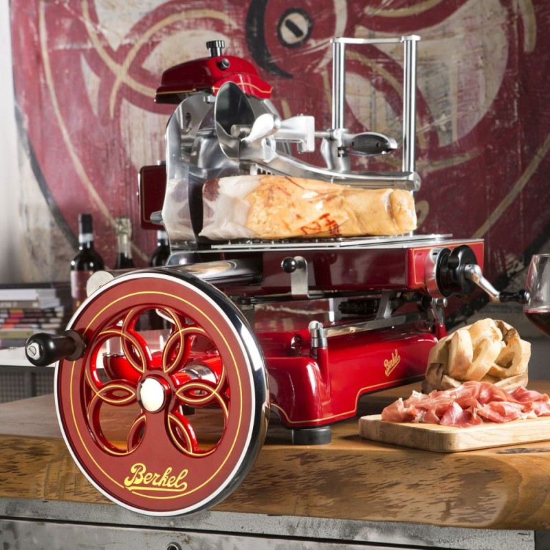 Berkel Slicer Volano Fiorito B3 color Red Berkel - Gold Decorations