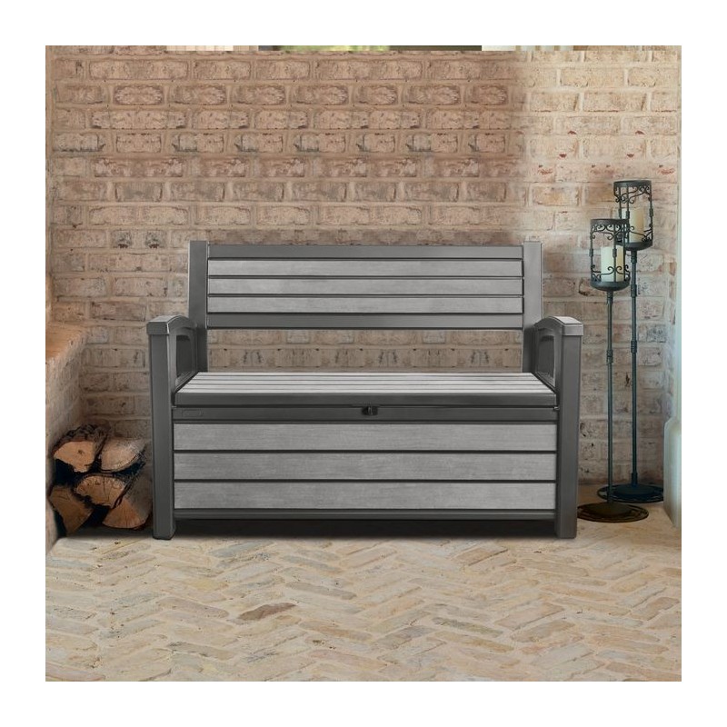 Keter Cassapanca in Resina HUDSON BENCH Grafite PRODOTTO CON DIFETTI