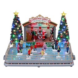 Christmas Grove Skating Rink con Alimentatore 4.5V Cod. 14870