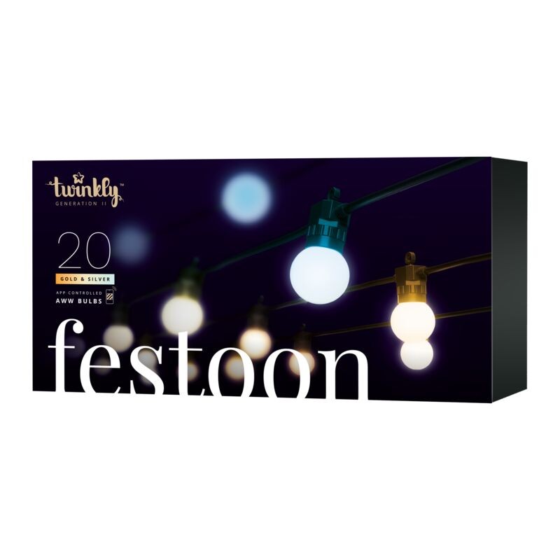 Twinkly FESTOON Party Lights 10 m 20 Balls AWW BT + WiFi