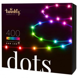 Twinkly DOTS Striscia 20 m 400 Led RGB BT + WiFi Cavo Nero