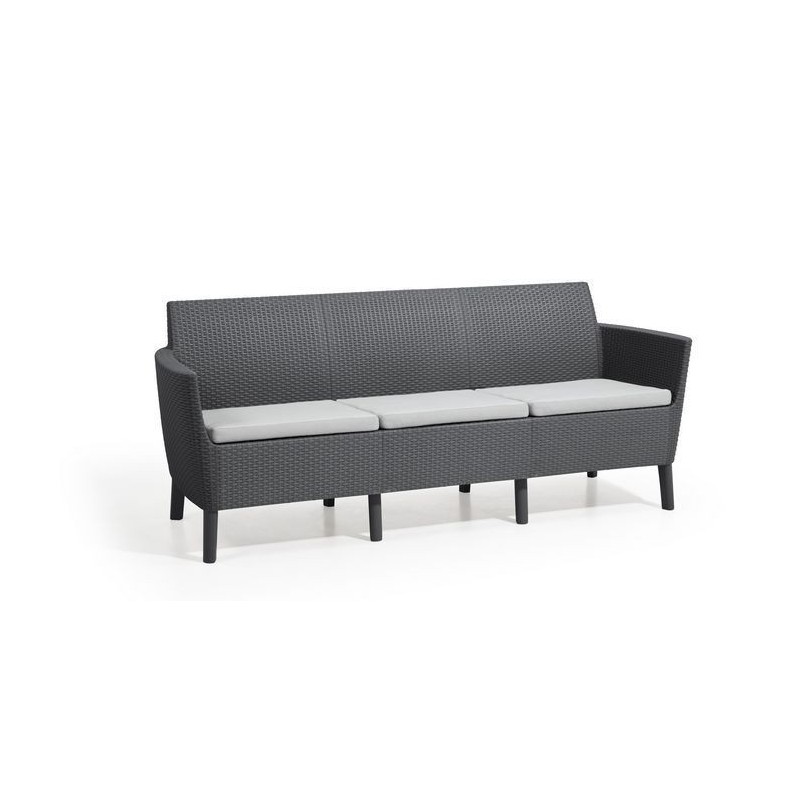 Keter 3 Seater Sofa SALEMO Graphite PRODUCT WITH DEFECTS