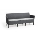 Keter 3 Seater Sofa SALEMO Graphite PRODUCT WITH DEFECTS