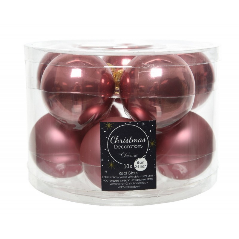 Palline di Natale da Appendere in Vetro 6 cm. Set di 10