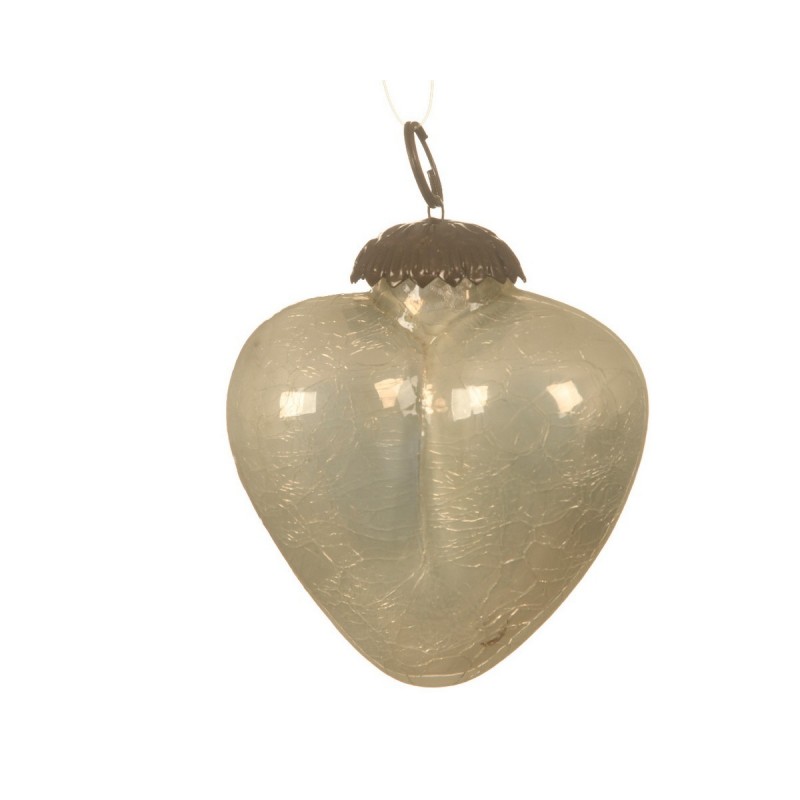 Glass heart to hang 7,5 cm.