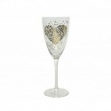 Glass goblet with heart print 23 cm