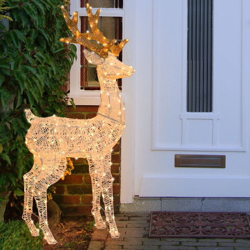 3D reindeer H125cm head turned right LHC 240 LED series