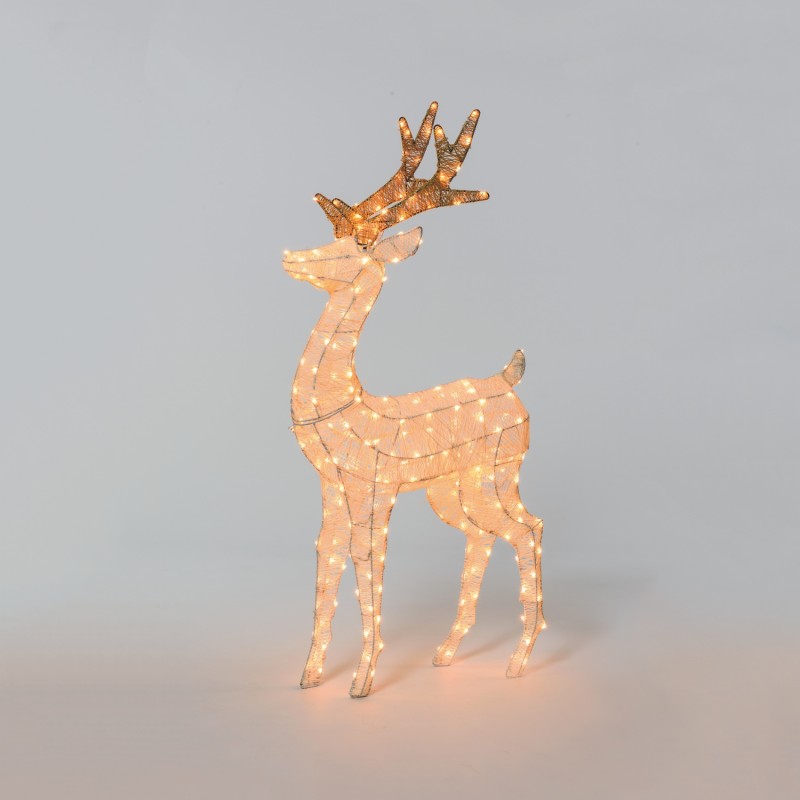 3D reindeer H125cm head turned right LHC 240 LED series