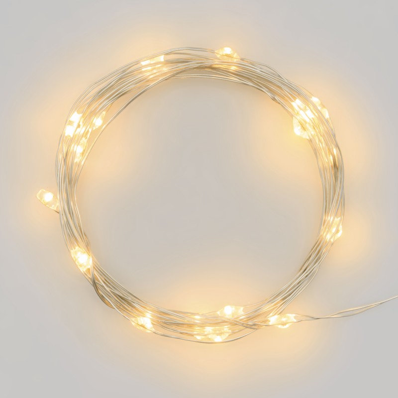 String of 20 WARM WHITE MicroLEDs Steady light