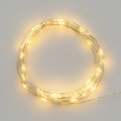 Catena 40 MicroLED BIANCO CALDO 1,5mm versione PDQ Luce Fissa a