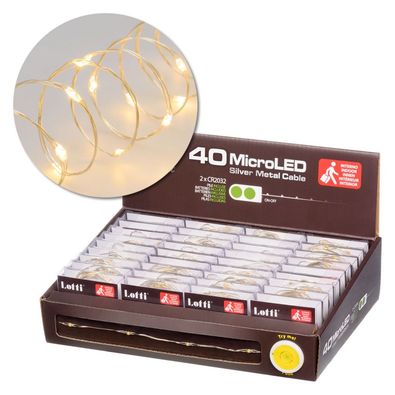 String of 40 WARM WHITE MicroLEDs Steady light